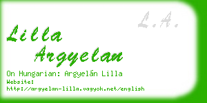 lilla argyelan business card